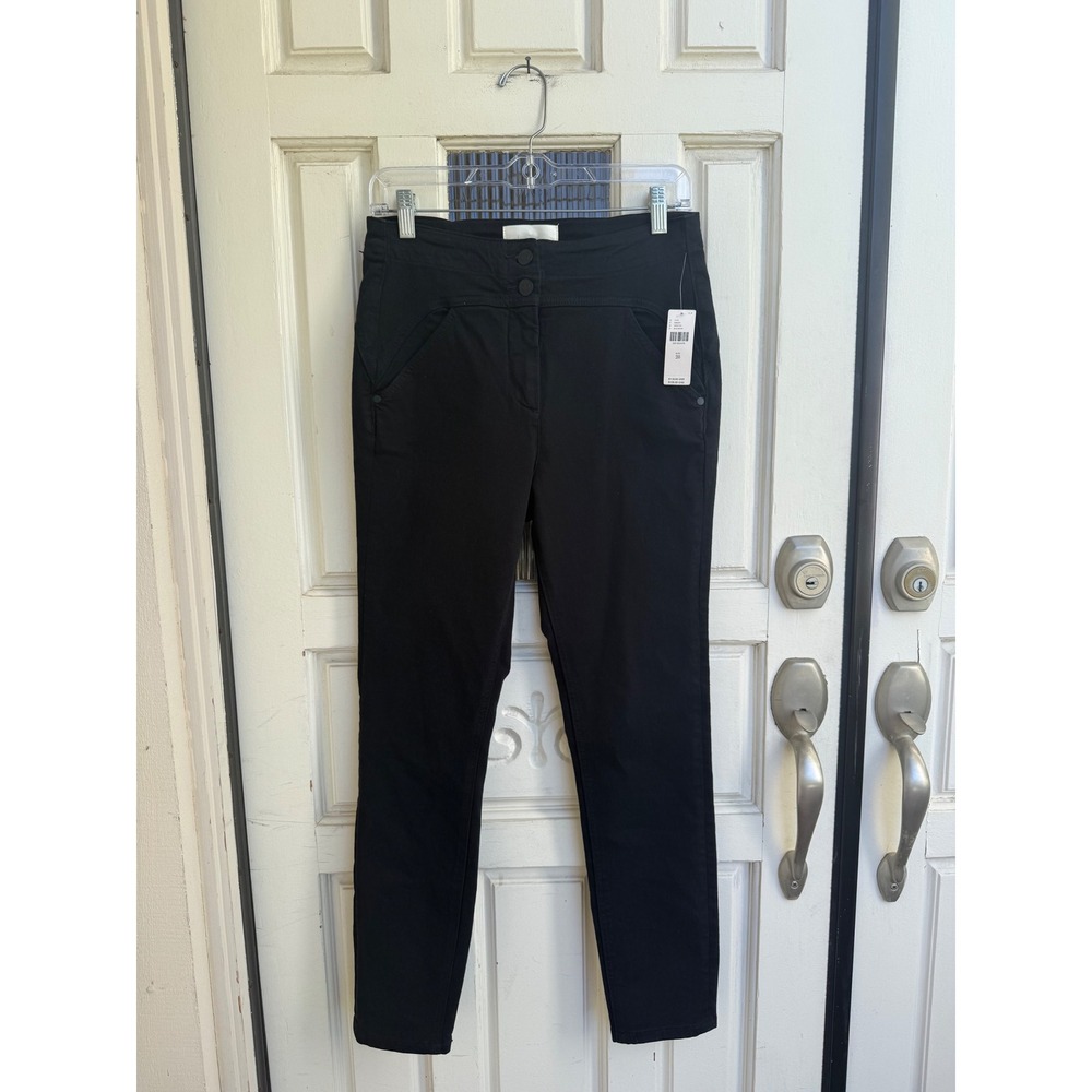 Anthropologie‎ Black High Rise Skinny Jeans Double Button Trousers Size 28 NEW